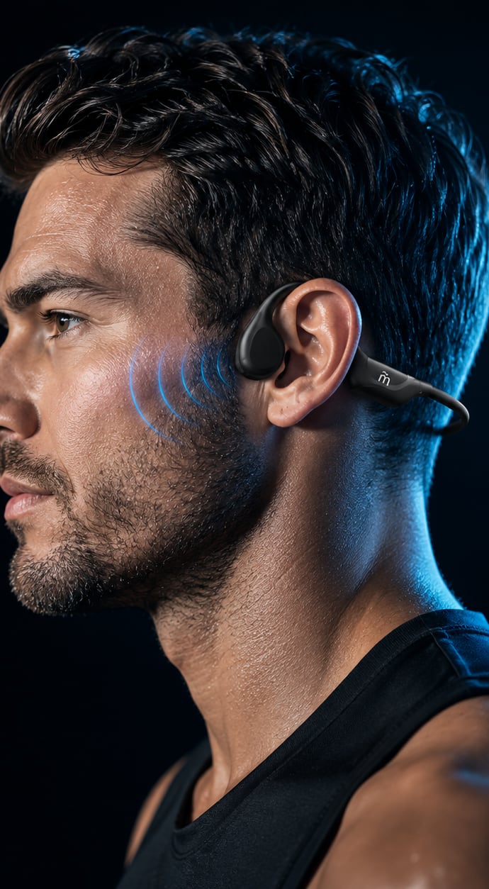 Sound through your cheekbone, not into your ear.